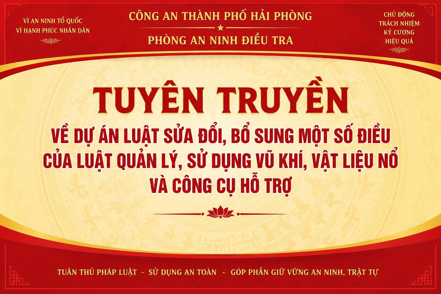 Phòng An ninh điều tra tuyên truyền về dự án luật sửa đổi, bổ sung một số điều của luật quản lý, sử dụng vũ khí, vật liệu nổ và công cụ hỗ trợ